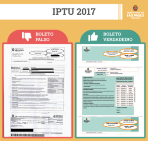 Prefeitura alerta novamente sobre boletos falsos do IPTU