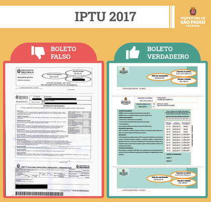Prefeitura alerta novamente sobre boletos falsos do IPTU