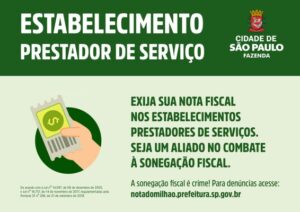 Prestadores de serviço devem afixar cartaz contra sonegação fiscal