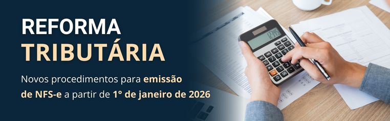 Banner sobre a Reforma Tributária da Prefeitura de São Paulo.